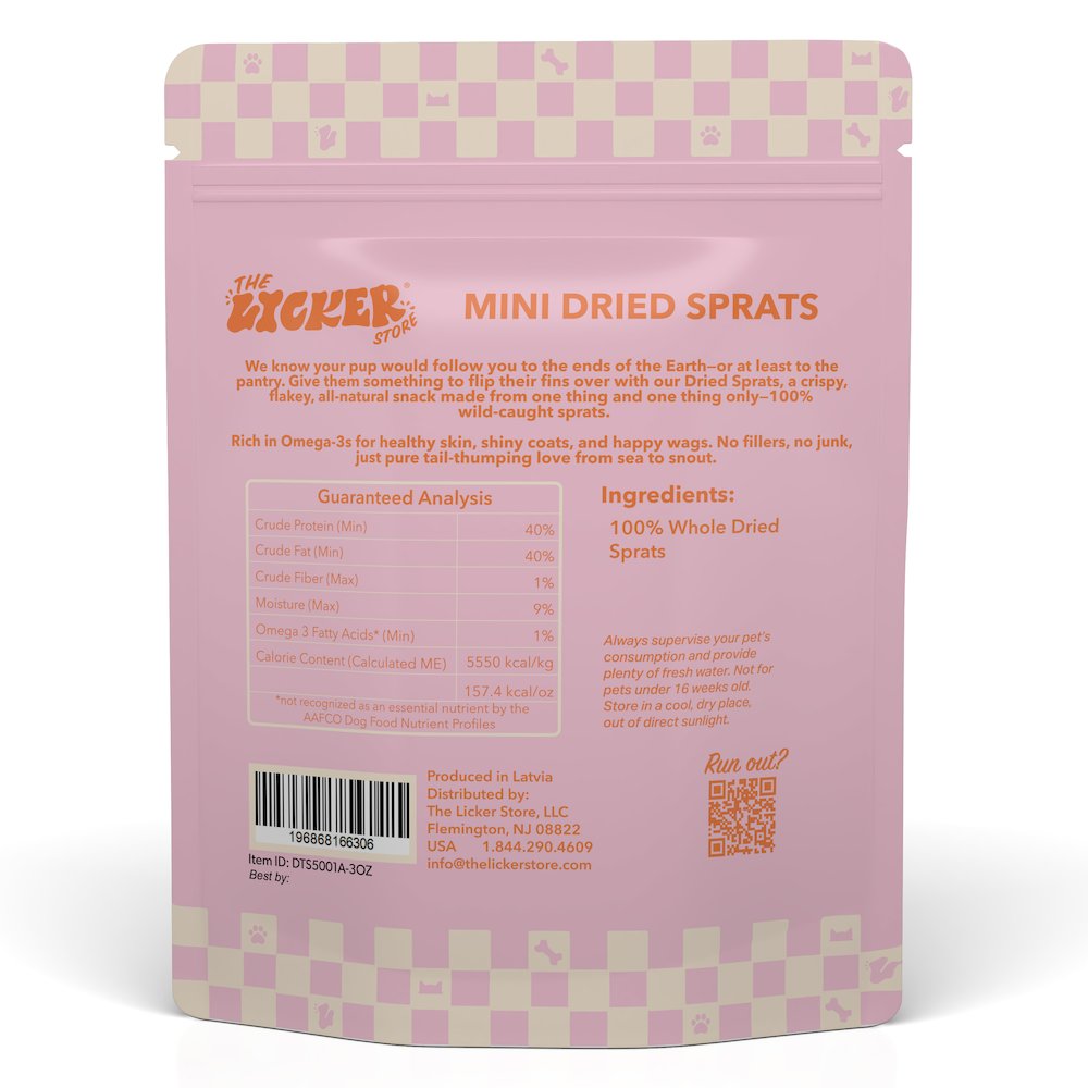 THE LICKER STORE Gluten and Grain-Free Omega-3 Single Ingredient Crunchy Dried