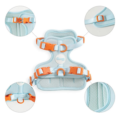 Arlo Adjustable Soft Padded No Pull Pet Harness with 3 Buckles and 3 Leash Clips