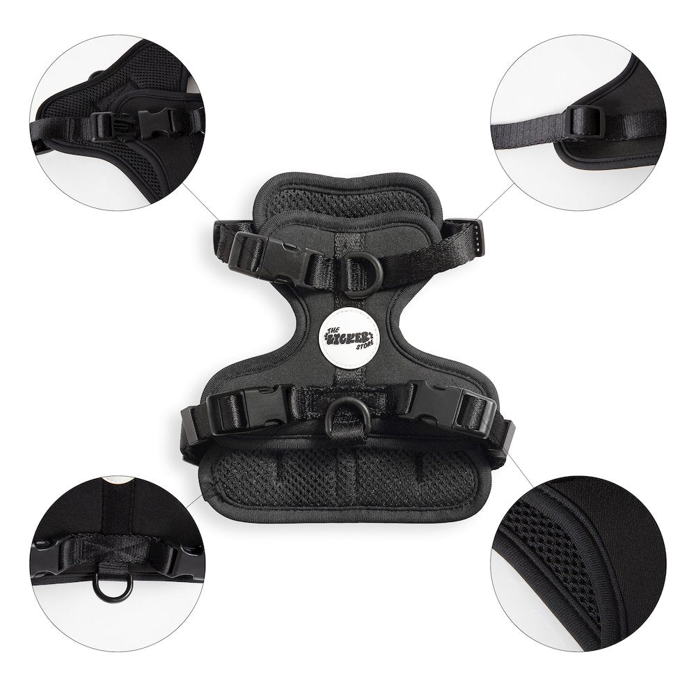 Arlo Adjustable Soft Padded No Pull Pet Harness with 3 Buckles and 3 Leash Clips