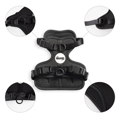 Arlo Adjustable Soft Padded No Pull Pet Harness with 3 Buckles and 3 Leash Clips