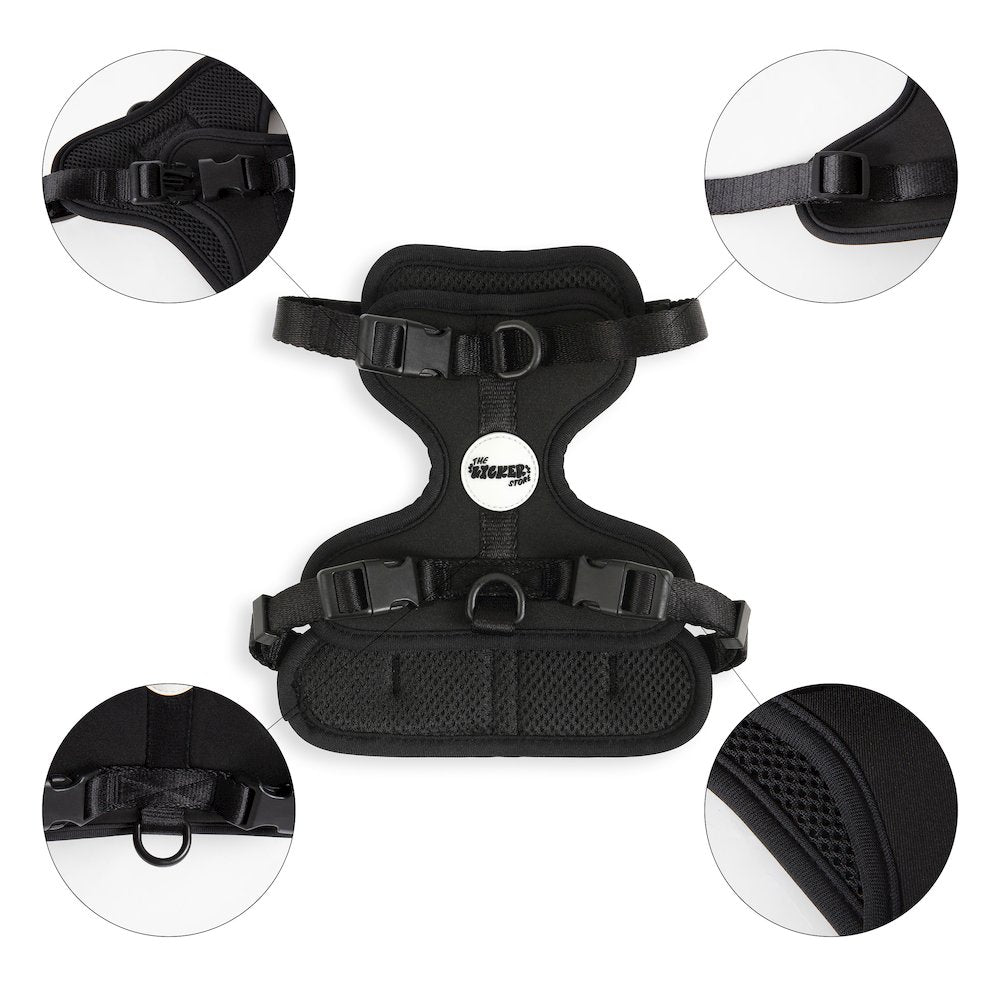 Arlo Adjustable Soft Padded No Pull Pet Harness with 3 Buckles and 3 Leash Clips