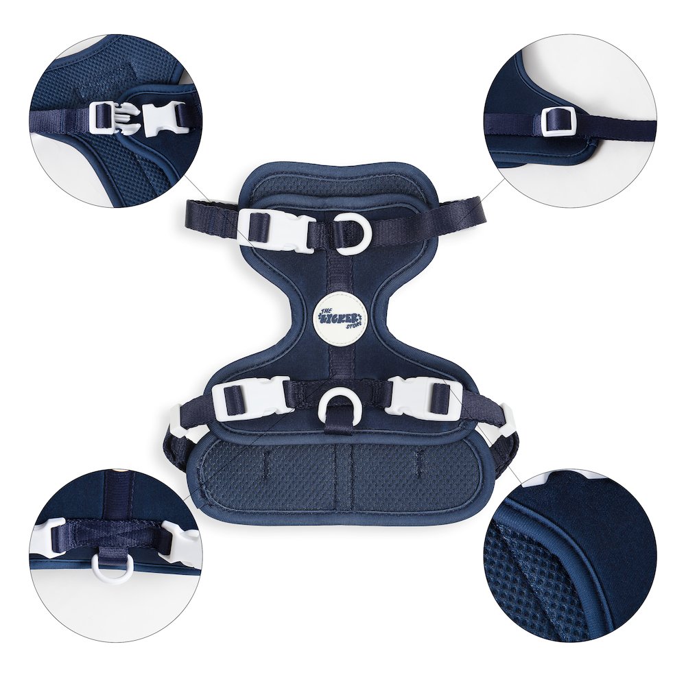 Arlo Adjustable Soft Padded No Pull Pet Harness with 3 Buckles and 3 Leash Clips