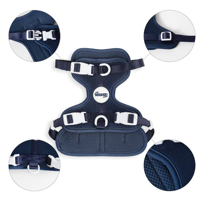 Arlo Adjustable Soft Padded No Pull Pet Harness with 3 Buckles and 3 Leash Clips