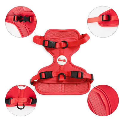 Arlo Adjustable Soft Padded No Pull Pet Harness with 3 Buckles and 3 Leash Clips