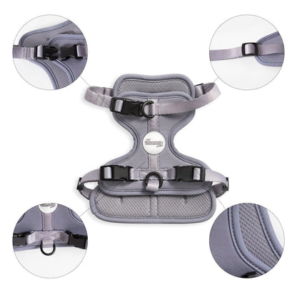 Arlo Adjustable Soft Padded No Pull Pet Harness with 3 Buckles and 3 Leash Clips