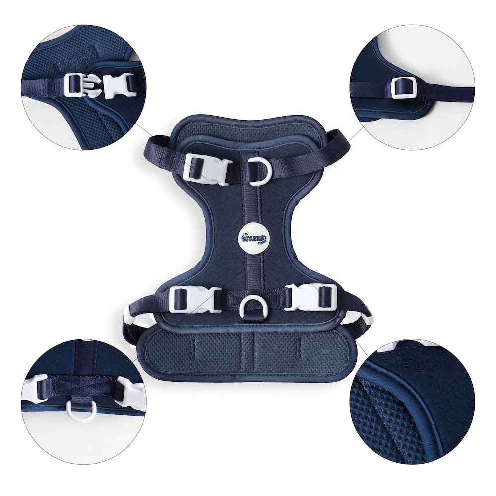 Arlo Adjustable Soft Padded No Pull Pet Harness with 3 Buckles and 3 Leash Clips