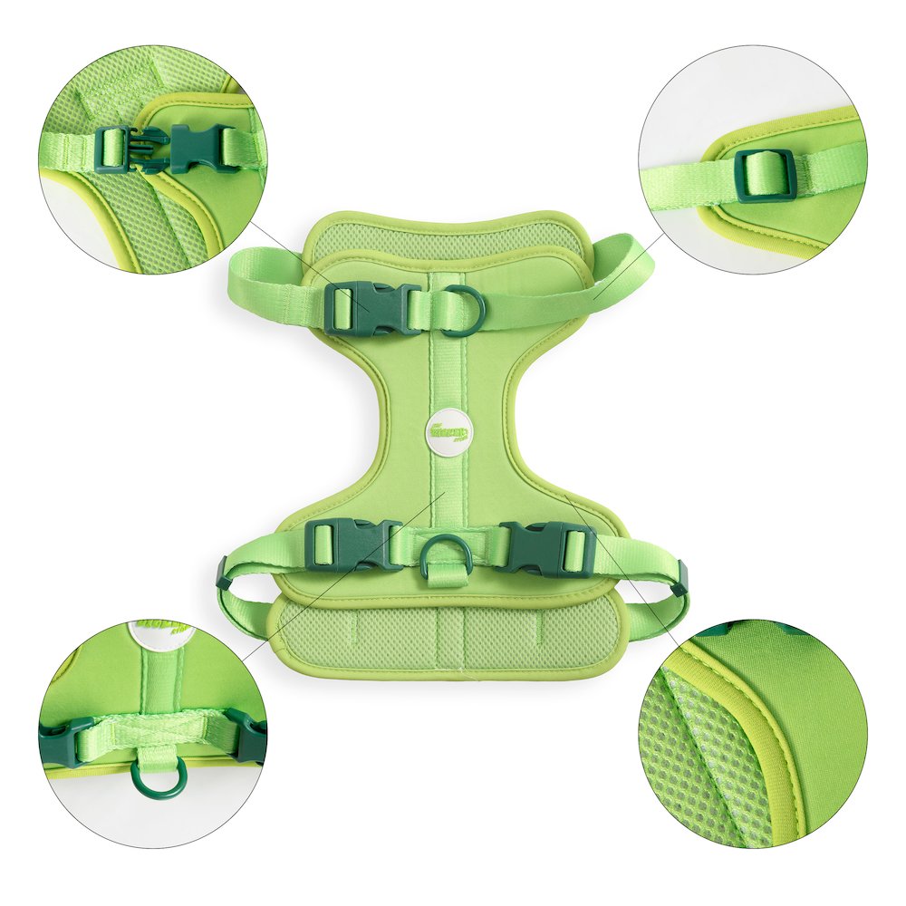 Adjustable Soft Padded No Pull Pet Harness with 3 Buckles and 3 Leash Clips