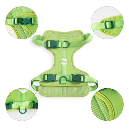 Adjustable Soft Padded No Pull Pet Harness with 3 Buckles and 3 Leash Clips