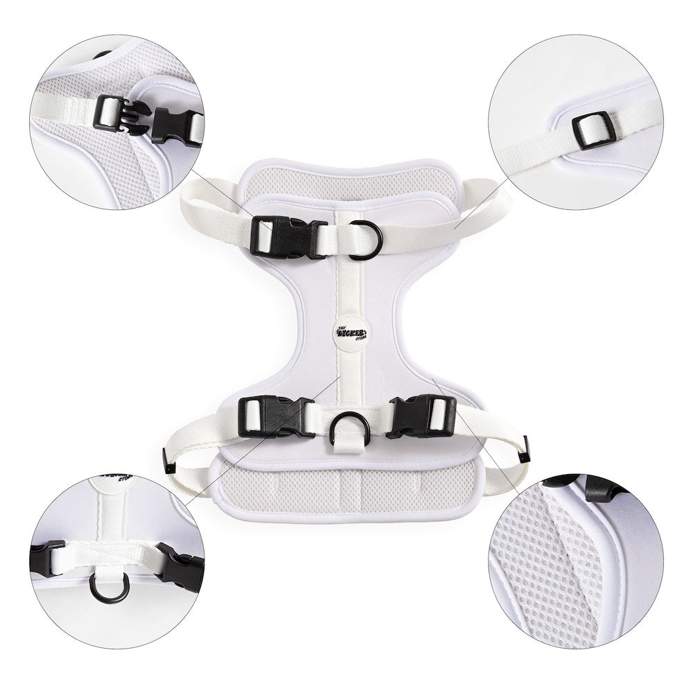 Adjustable Soft Padded No Pull Pet Harness with 3 Buckles and 3 Leash Clips