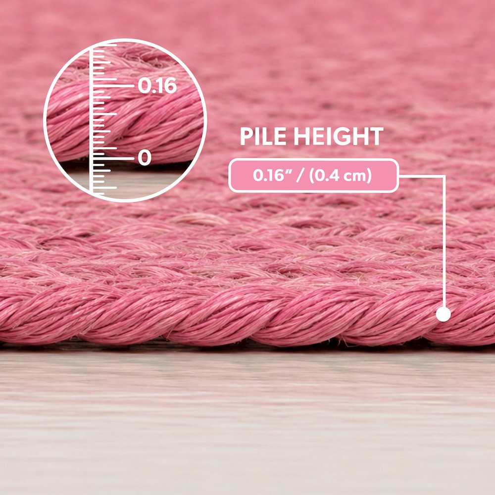 Mires 24 in. x 16 in. Braided Jute Pet Feeding Mat, Pink