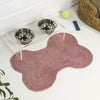 Mires 24 in. x 16 in. Braided Jute Pet Feeding Mat, Pink