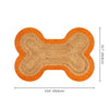 Mires 24 in. x 16 in. Braided Jute Pet Feeding Mat, Orange/Natural
