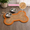 Mires 24 in. x 16 in. Braided Jute Pet Feeding Mat, Orange/Natural