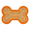 Mires 24 in. x 16 in. Braided Jute Pet Feeding Mat, Orange/Natural