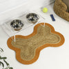 Mires 24 in. x 16 in. Braided Jute Pet Feeding Mat, Orange/Natural