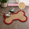 Mires 24 in. x 16 in. Braided Jute Pet Feeding Mat, Red/Natural