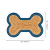 Mires 24 in. x 16 in. Braided Jute Pet Feeding Mat, Blue/Natural