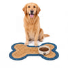 Mires 24 in. x 16 in. Braided Jute Pet Feeding Mat, Blue/Natural