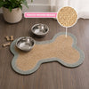 Mires 24 in. x 16 in. Braided Jute Pet Feeding Mat, Gray/Natural