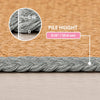 Mires 24 in. x 16 in. Braided Jute Pet Feeding Mat, Gray/Natural
