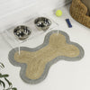 Mires 24 in. x 16 in. Braided Jute Pet Feeding Mat, Gray/Natural
