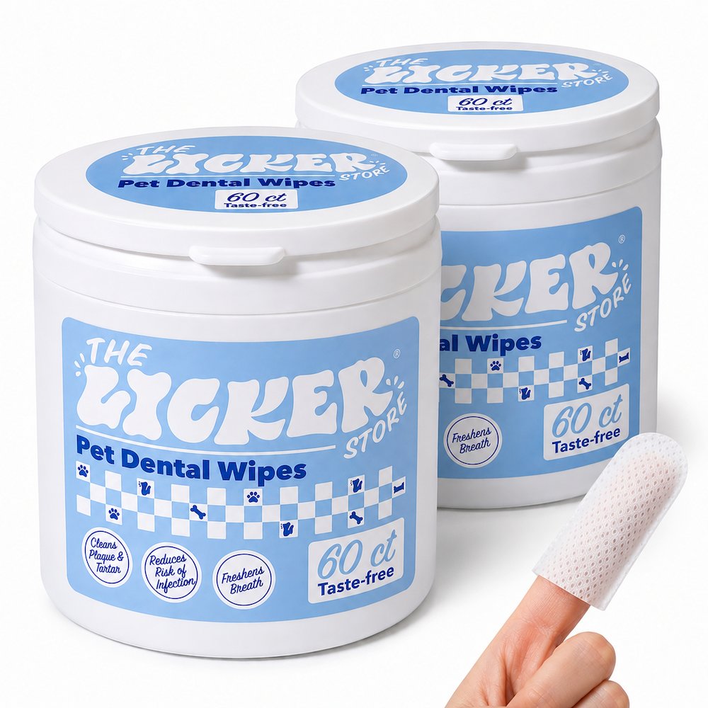 Dog Dental Finger Hypoallergenic Wipes with Aloe Vera (120 Count)