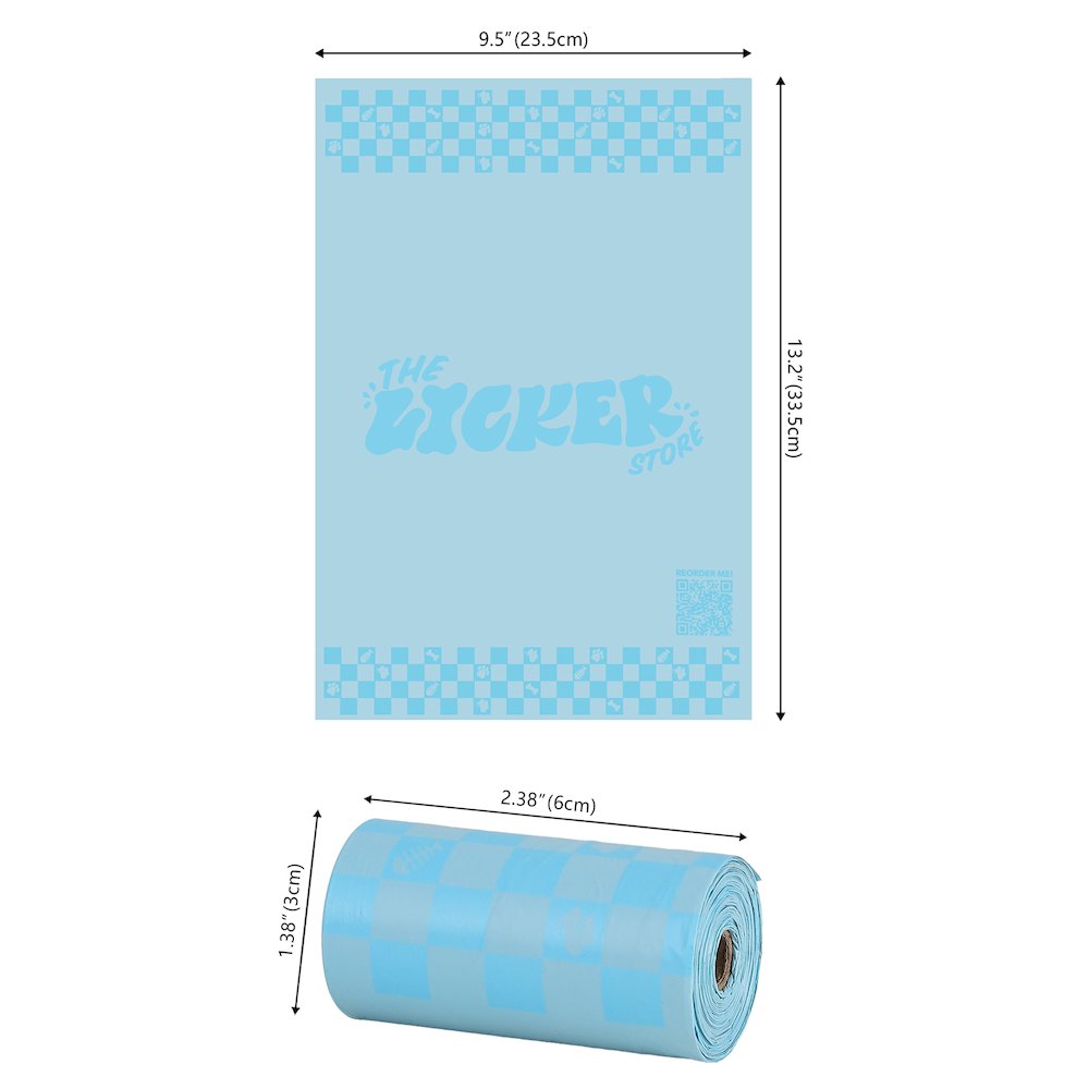 The Licker Store 13 in. x 9 in. Dog Poop Bags, Blue (1080 Count, 72-Rolls)