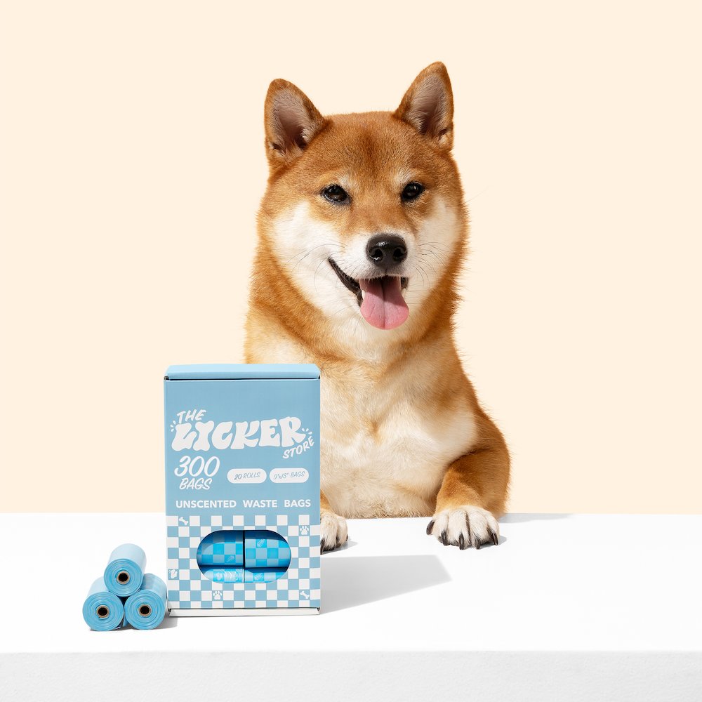 The Licker Store 13 in. x 9 in. Dog Poop Bags, Blue (1080 Count, 72-Rolls)