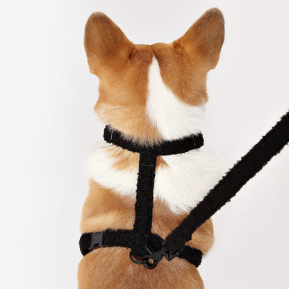 Teddy  Bouclé Adjustable H Harness and Leash Walk Set with Poop Bag Pouch