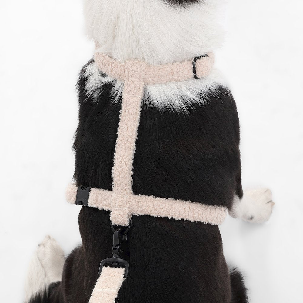 Teddy  Bouclé Adjustable H Harness and Leash Walk Set with Poop Bag Pouch