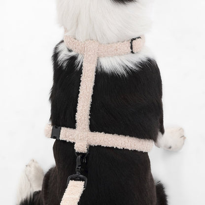 Teddy  Bouclé Adjustable H Harness and Leash Walk Set with Poop Bag Pouch