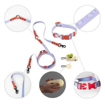 Adjustable 6-in-1 Waterproof Hands-Free Leash and Collar with LED Flashlight