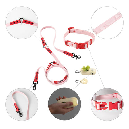 Adjustable 6-in-1 Waterproof Hands-Free Leash and Collar with LED Flashlight