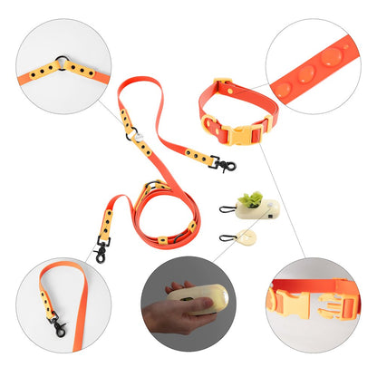 Adjustable 6-in-1 Waterproof Hands-Free Leash and Collar with LED Flashlight