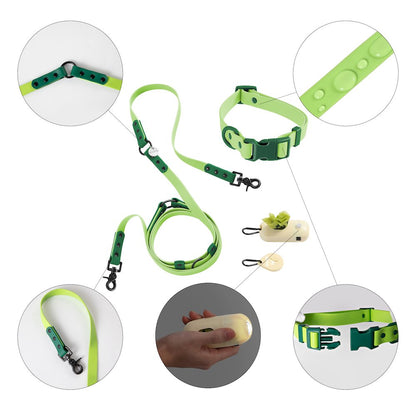 Adjustable 6-in-1 Waterproof Hands-Free Leash and Collar with LED Flashlight