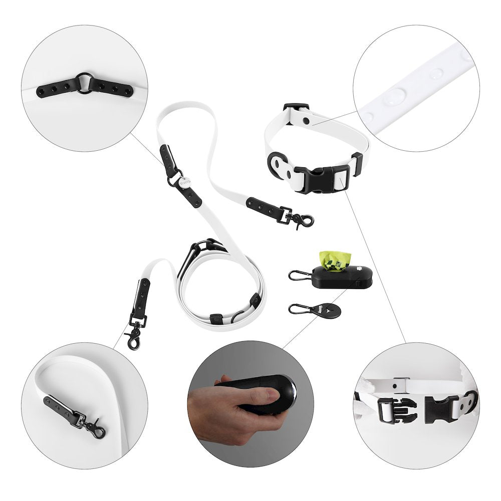 Adjustable 6-in-1 Waterproof Hands-Free Leash and Collar with LED Flashlight