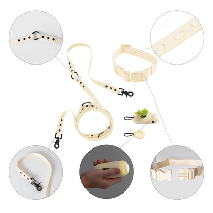 Adjustable 6-in-1 Waterproof Hands-Free Leash and Collar with LED Flashlight