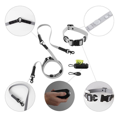 Adjustable 6-in-1 Waterproof Hands-Free Leash and Collar with LED Flashlight