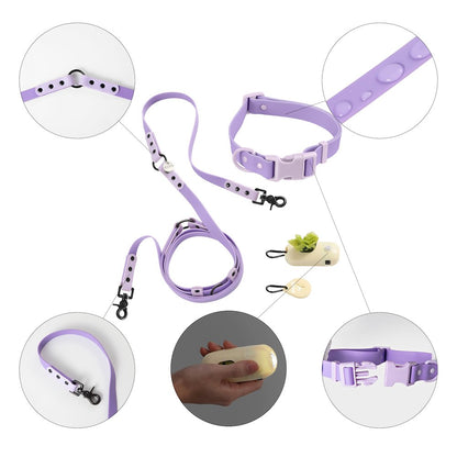 Adjustable 6-in-1 Waterproof Hands-Free Leash and Collar with LED Flashlight