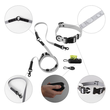 Adjustable 6-in-1 Waterproof Hands-Free Leash and Collar with LED Flashlight