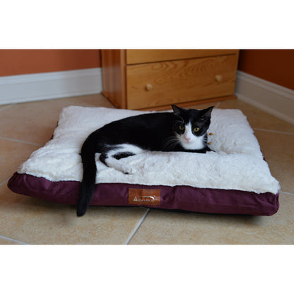 Extra Large Pet Bed Mat With Poly Fill Cushion In Burgundy & Ivory
