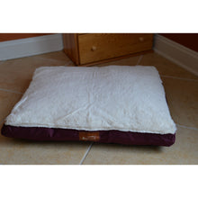 Extra Large Pet Bed Mat With Poly Fill Cushion In Burgundy & Ivory