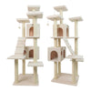 Pressed Wood Cat Tree with Sisal Posts, Multi-Level Ramp Tower and Condos