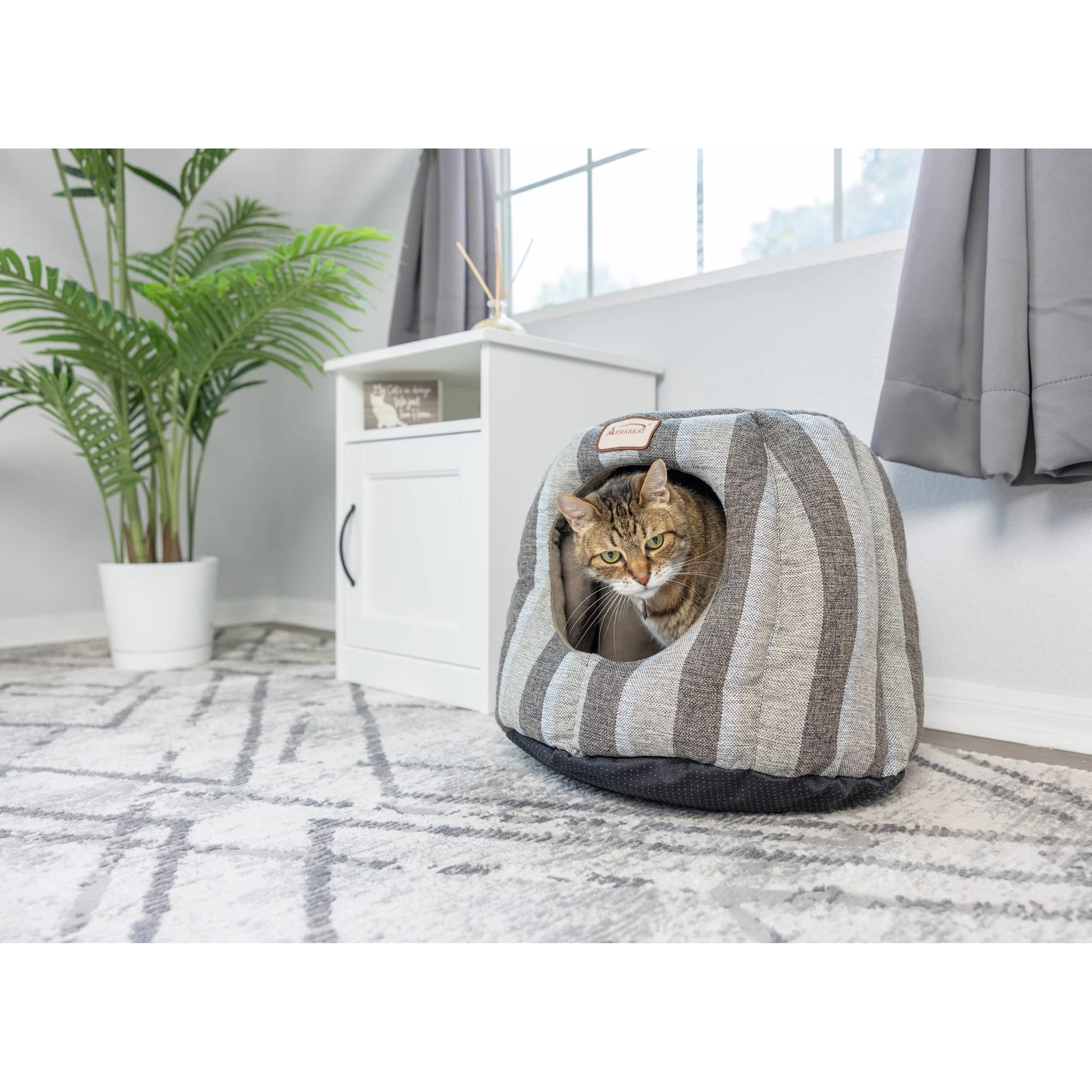Cat Bed,Gray And Silver