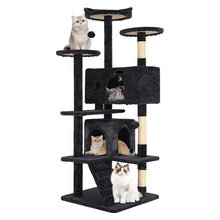 Poki Transitional Wood Cat Condo Tree Tower in Dark Gray