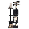 Poki Transitional Wood Cat Condo Tree Tower in Dark Gray