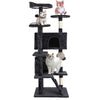 Poki Transitional Wood Cat Condo Tree Tower in Dark Gray