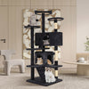 Poki Transitional Wood Cat Condo Tree Tower in Dark Gray