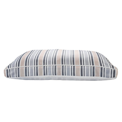 Neutral Striped Pillow Dog and Cat Bed with Removable Cover