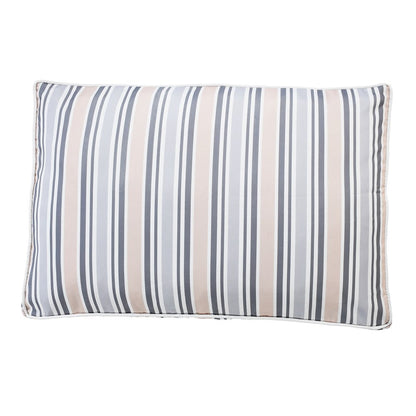 Neutral Striped Pillow Dog and Cat Bed with Removable Cover